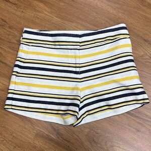 LOFT The Rivera Short Womens 2 Yellow Black White Striped Chino Casual